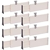 TENABORT Set of 8 Adjustable Drawer Dividers