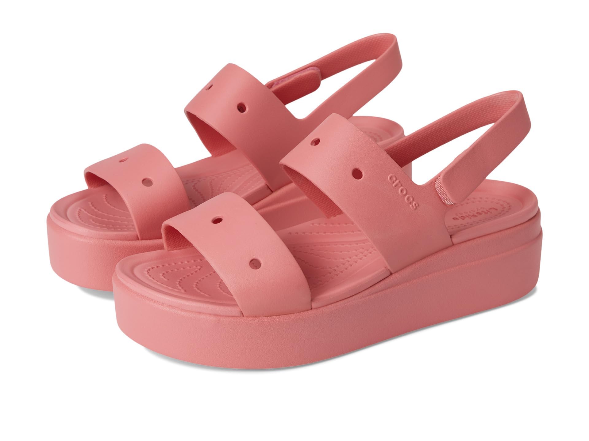 Crocs Womens Brooklyn 4U Low Wedges Hot Blush 11 Medium