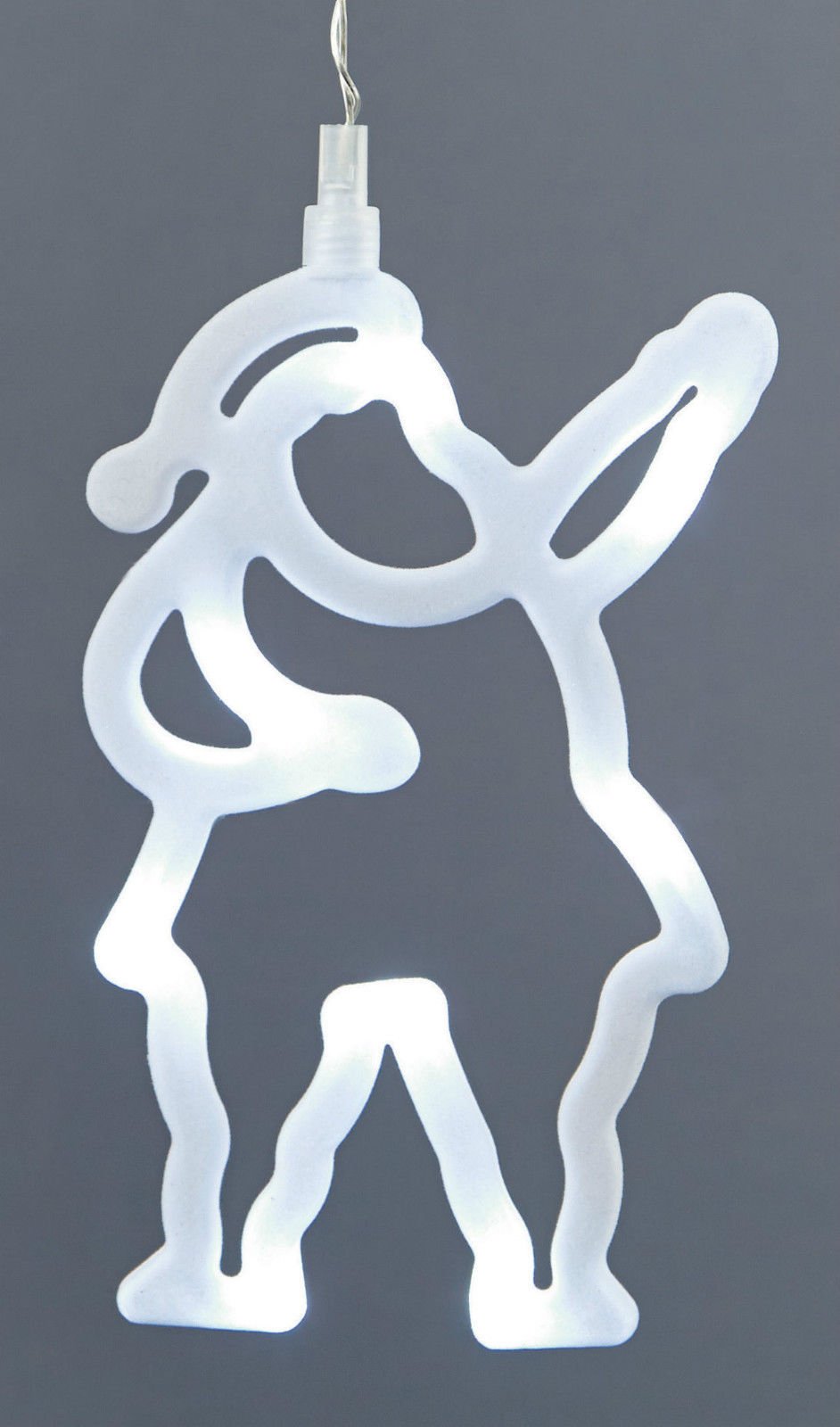 Premier Christmas Window Silhouette - with Led Lights - Flocked Design Decorations (Santa)