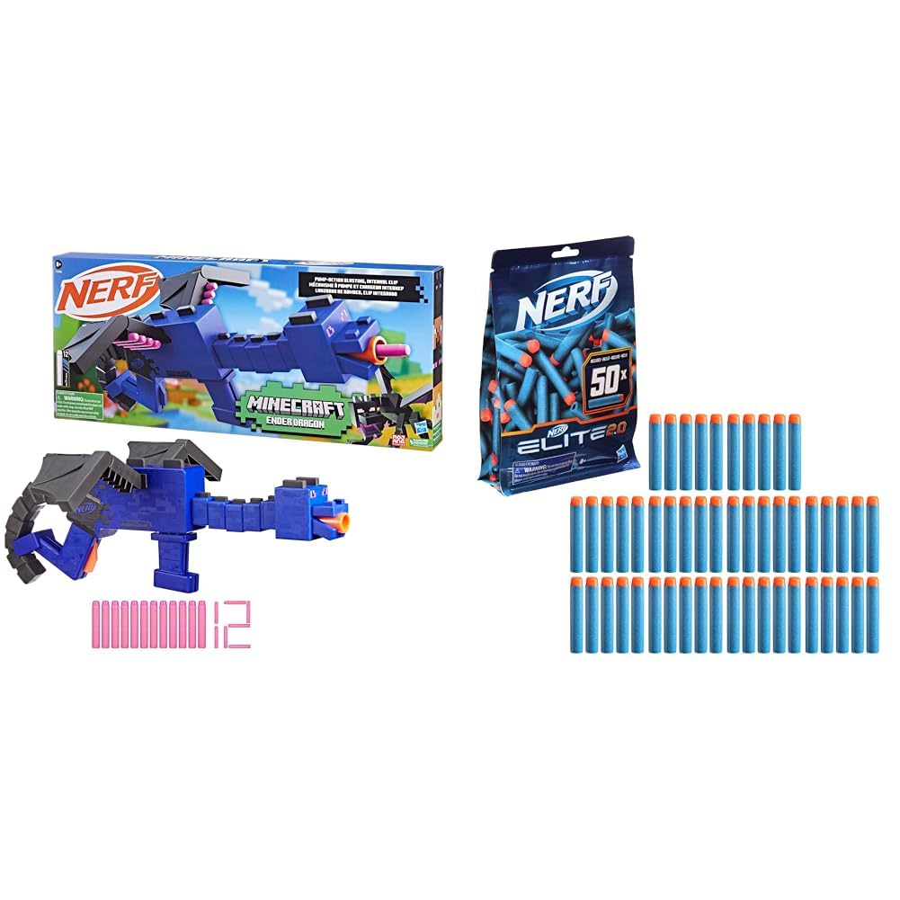 Lance-fléchettes NERF Minecraft Alchemy Ender Dragon, 8 ans et plus