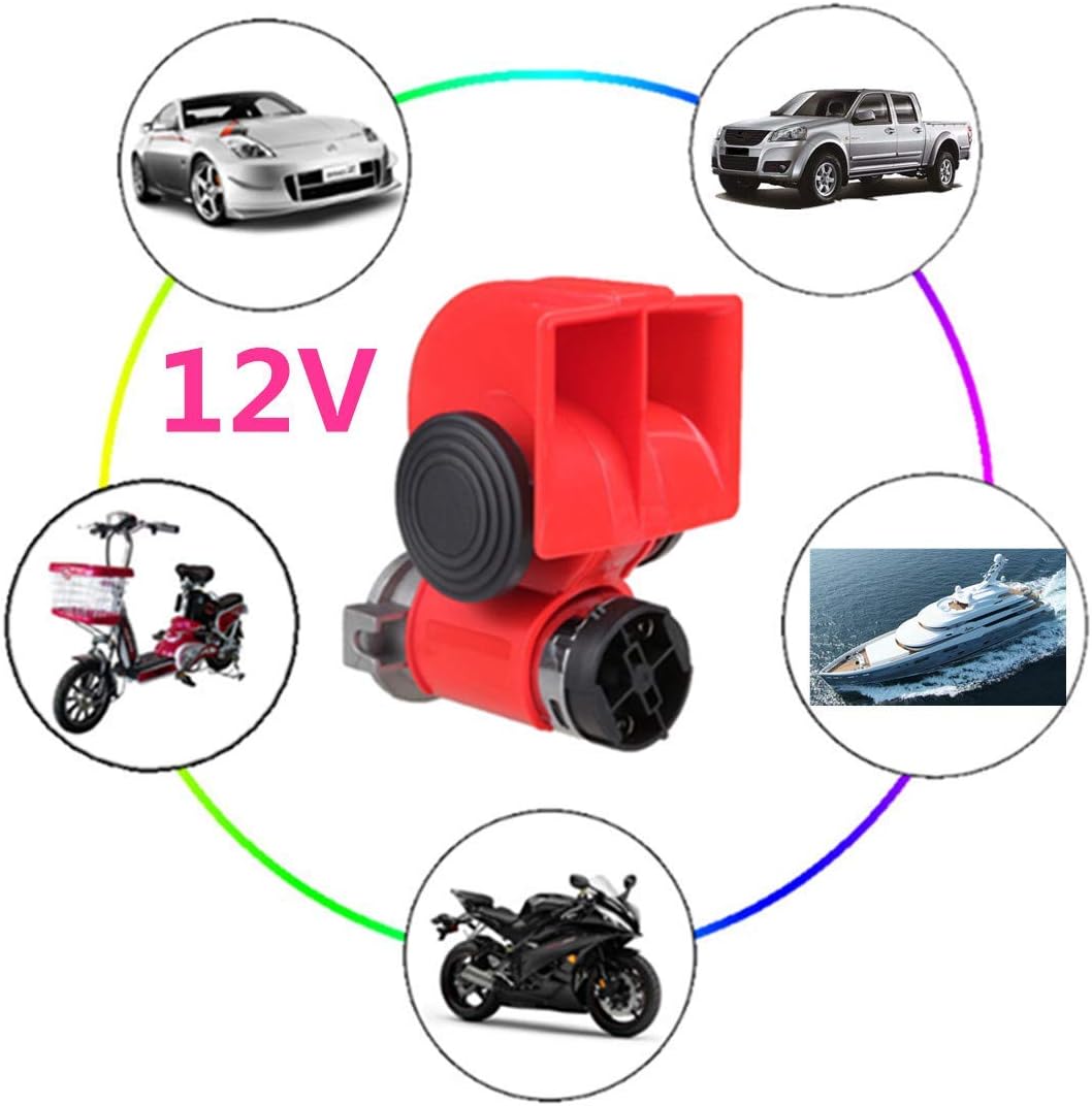 Viping Air Horn Car Horn 135DB Truck Horn Red Snail Electric Pump Sound