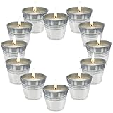 Pack of 12 Citronella Candles Small Bucket Soy Wax