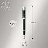 Parker IM Fountain Pen Black Lacquer Chrome Trim Fine Nib Gift Box view 5