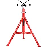 VEVOR V-Head Pipe Stand, 1/8"-12" Capacity, 28"-52" Height Adjustable, Pipe Jack Stands 2500 lbs Load Capacity, Portable Fold
