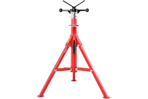 VEVOR Heavy-Duty Pipe Stand Adjustable Folding Pipe Jack Stand | Sturdy Construction 2500 lbs Load Capacity | Ideal for Welding, Automotive, and Construction Projects