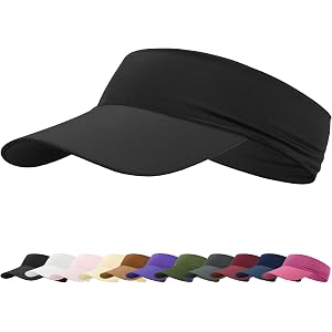 Cooling Stretchy Visor Hat for Women Men Summer Sports Sun Visors | Ultra Lightweight ,Breathable ,Quick Drying Sun Hats , Wo