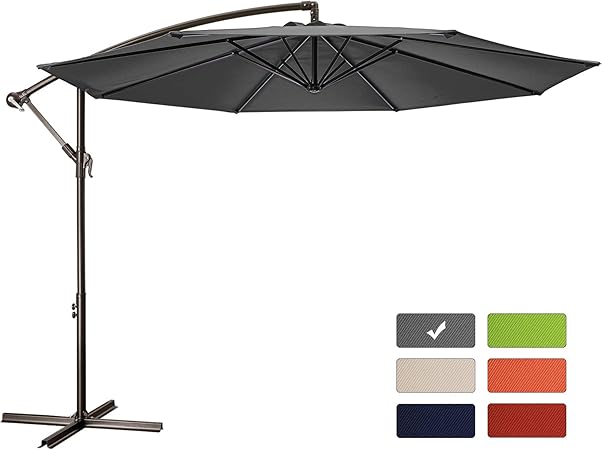 Domicare 9 Ft Patio Umbrella Outdoor Umbrella With 8 Ribs Easy Push Button Tilt And Crank Outside Table Umbrella Beige Talkingbread Co Il