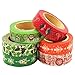 Wise Bird Fun Gift Wrap Decorative Fun Colored Washi Tape Sticky Paper Masking Adhesive DIY Tape, Office Class School Birthday Scrapbook Craft Tape, 32ft/roll, Set of 6 - W01