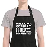 Uiycolk Funny Aprons for Men with Pockets, Mens Apron for Cooking Grilling BBQ, Dad Gifts for Husband Birthday Fathers Day