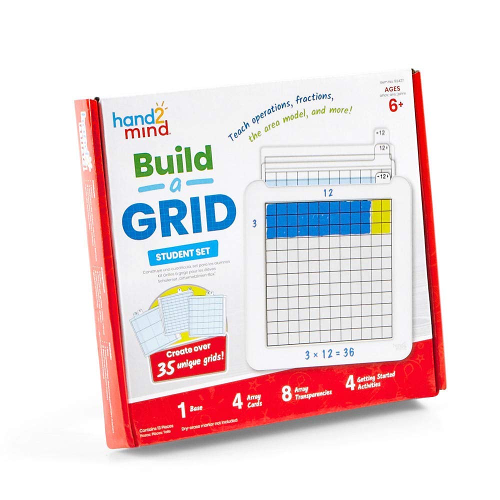 Hand2mind Learning Resources 92427 Build-A-Grid: Mathematical Skills Educational Tool Grid for Children, White, 0