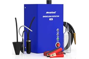 MR CARTOOL T80 Automotive Smoke Machine Leak Detector, EVAP Vacuum Smoke Tester Machine with Liquid Level Gauge, Built-in Air Pump Smoke Detector for All DC 12V Vehicles