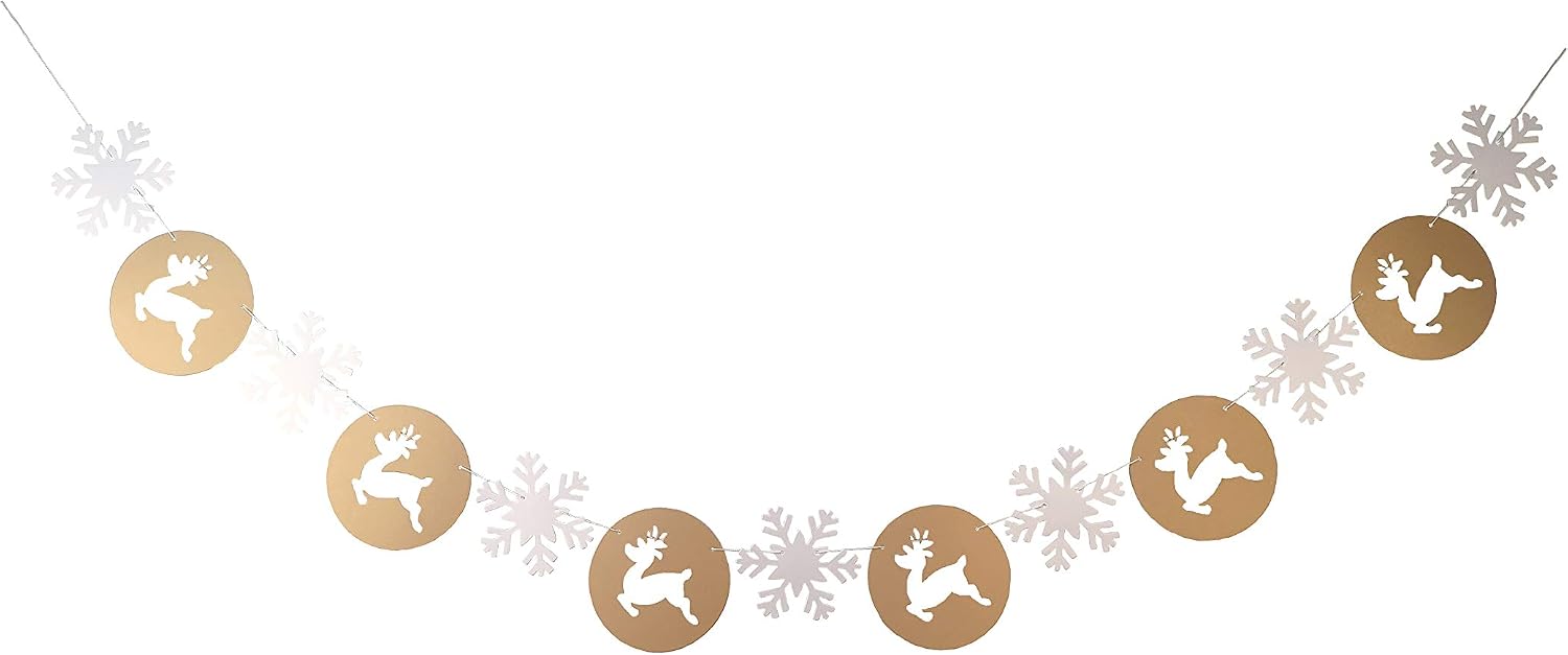 Amazon Com Zotemo Elk And Snowflake Shaped Banner White And Black