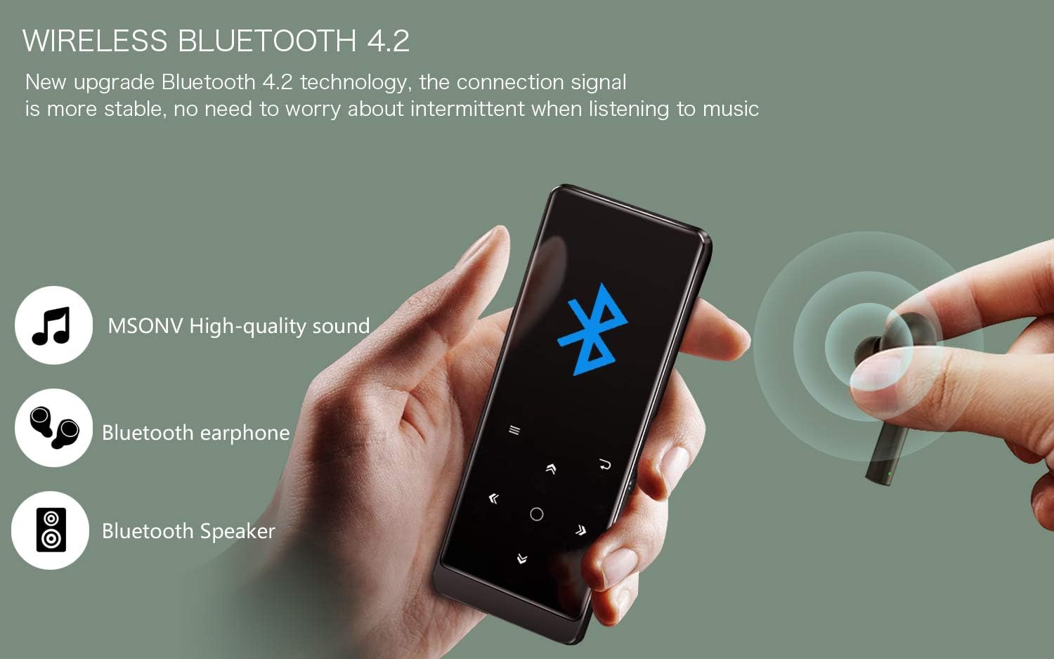 32GB MP3 Player, Supereye MP3 Player with Bluetooth 4.2, Music Player with FM Radio and Recording, 2.4" Screen, HiFi Lossless Sound, Support up 64GB Expansion(Earphone, Sport Armband Included): Home Audio & Theater