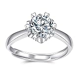 Moissanite Promise Ring, 1CT D Color VVS1 Clarity