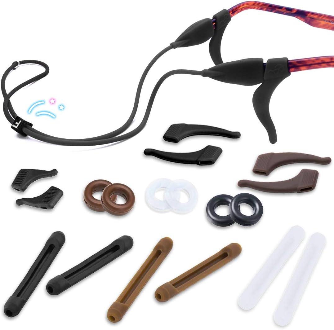 Kalevel Set of 11 Silicone Eyeglass Ear Grips Hooks Temple Tips Sleeve Sport