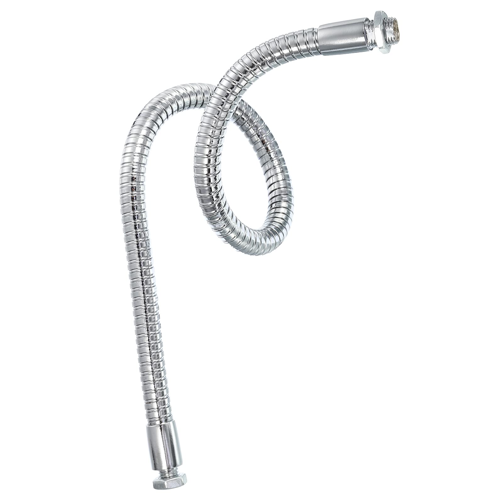 PATIKIL 15.7" Universal Gooseneck Hose, M10/M8 Fine Thread Metal Bendable Hose Flexible Arm Gooseneck Tube Extension for Multifunction DIY, Silver Tone