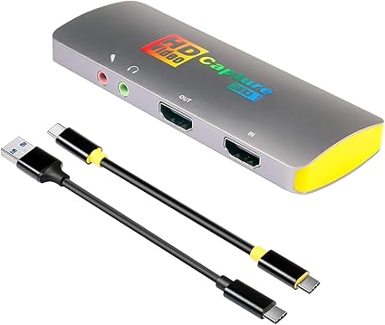 Amazon 最新バージョン キャプチャボード 4k 30fps Usb 3 1ビデオゲームキャプチャ マイクインとオーディオアウト Hd Loopout Ps4 Xbox Wii U Switch ウェブカメラ カムリンク に対応 Hdmiゲーム録画 ライブ配信用 Windows 7 8 10 Macbook Linux