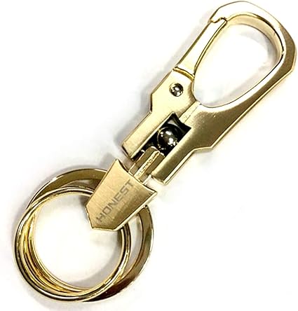 Amazon Zoooom ダブル リング キーホルダー キーリング カラビナ フック ファッション デザイン メンズ 男性 車 鍵 キー ゴールド Zm Key639 Gd Zoooom ホーム キッチン
