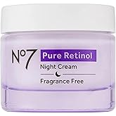 No7 Pure Retinol Night Cream - Collagen-Boosting Retinol Cream that Visibly Smoothes, Plumps & Firms Complexion - Dermatologist Approved & Fragrance-Free (1.69 Fl Oz)