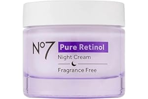No7 Pure Retinol Night Cream - Collagen-Boosting Retinol Cream that Visibly Smoothes, Plumps & Firms Complexion - Dermatologist Approved & Fragrance-Free (1.69 Fl Oz)