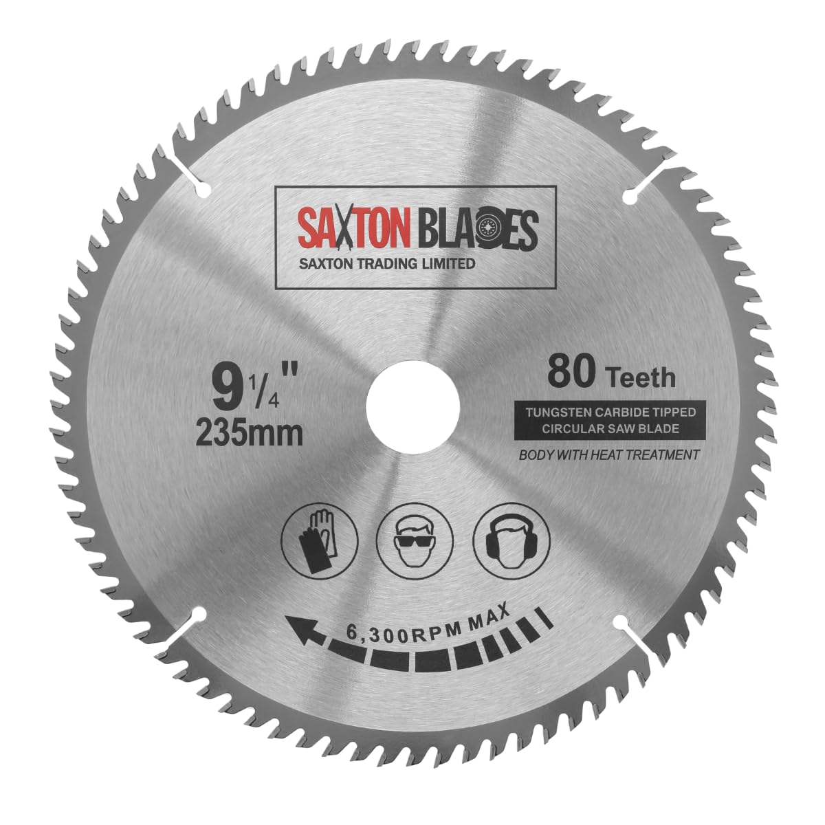 TCT23580T Saxton TCT Circular Wood Saw Blade 235mm x 30mm Bore x 80T for Bosch Makita Dewalt