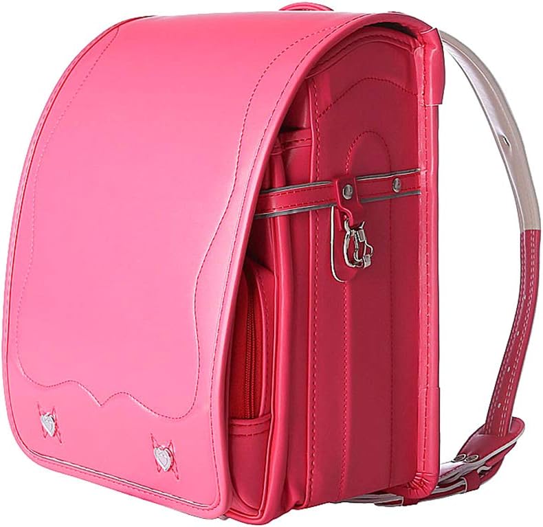 MIMI KING Japanese Schoolbag Primary School Students Backpack PU Leather Waterproof Automatic Locking Large Capacity for Boys and Girls