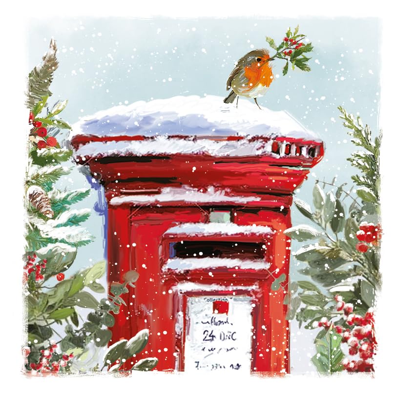Contemporary Snow Scenes Festive Art Charity Christmas and New Year Cards - Eco-Friendly - Pack of 6 (Special Delivery)
