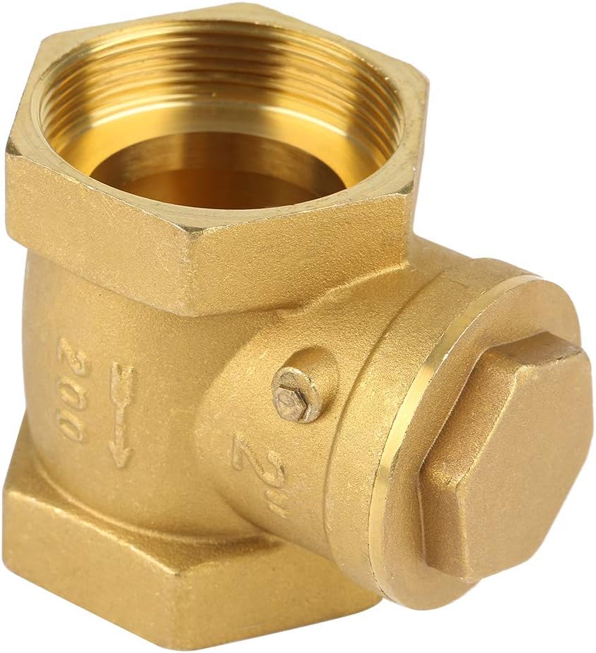 Check Valve, DN50 Female Thread Brass Non-Return Swing Check Valve 232PSI Prevent Water Backflow, Pressure 232PSI - Image 5