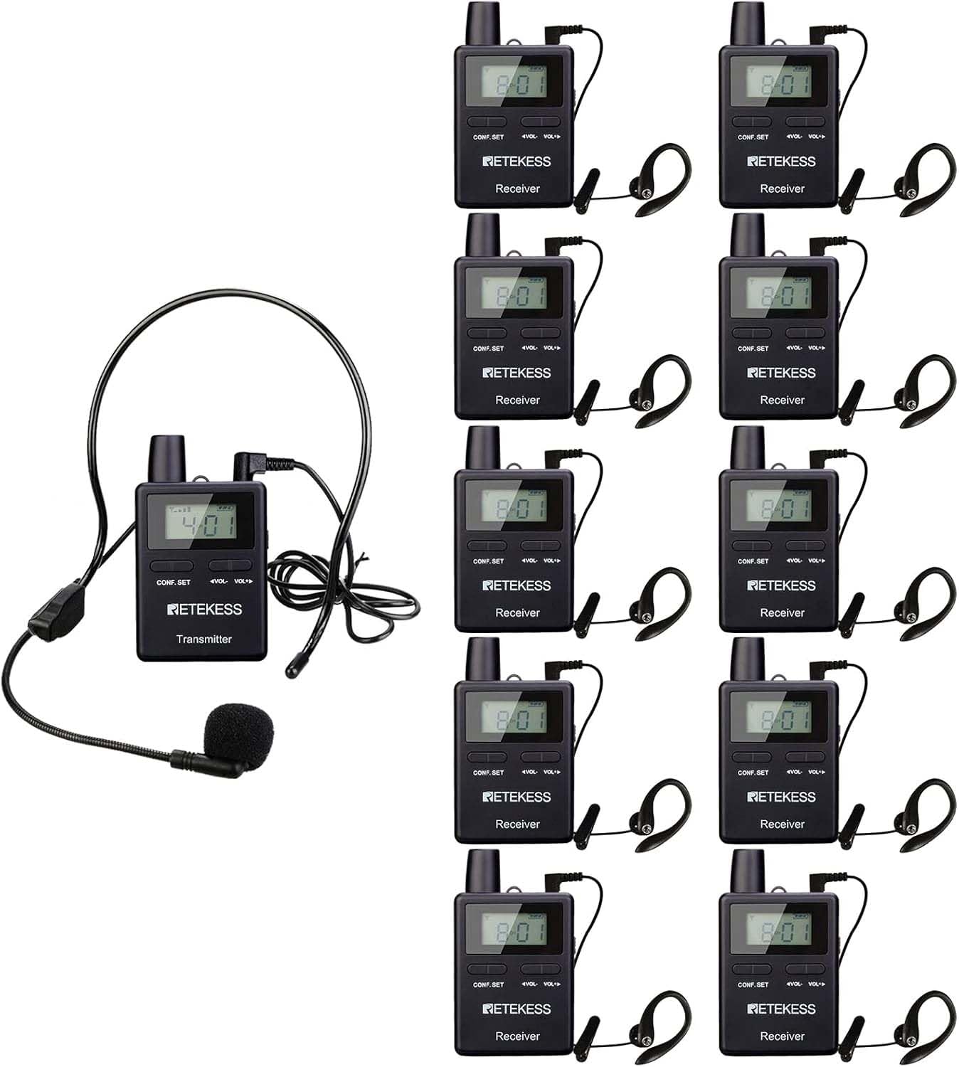 Retekess TT109 Wireless Tour Guide System, Long