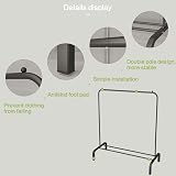 JIUYOTREE Garment Rack 110 CM Metal Clothes Rail with Shoe Rack - Black view 7