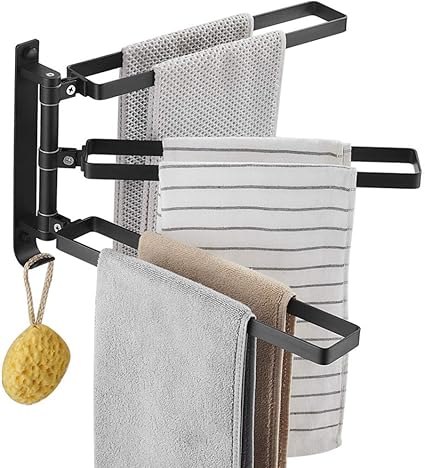 TELLMNZ Toallero de Mano telescópico Giratorio de 3 Brazos ...