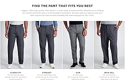 Haggar mens Eclo Stria Expandable-waist Pleat-front