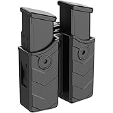 Universal Double Magazine Pouch - Dual Stack Mag Holster with Adjustable Retention for Glock, Sig Sauer, S&W, Beretta, Browning, Taurus, H&K, Springfield, Ruger Pistol Mags