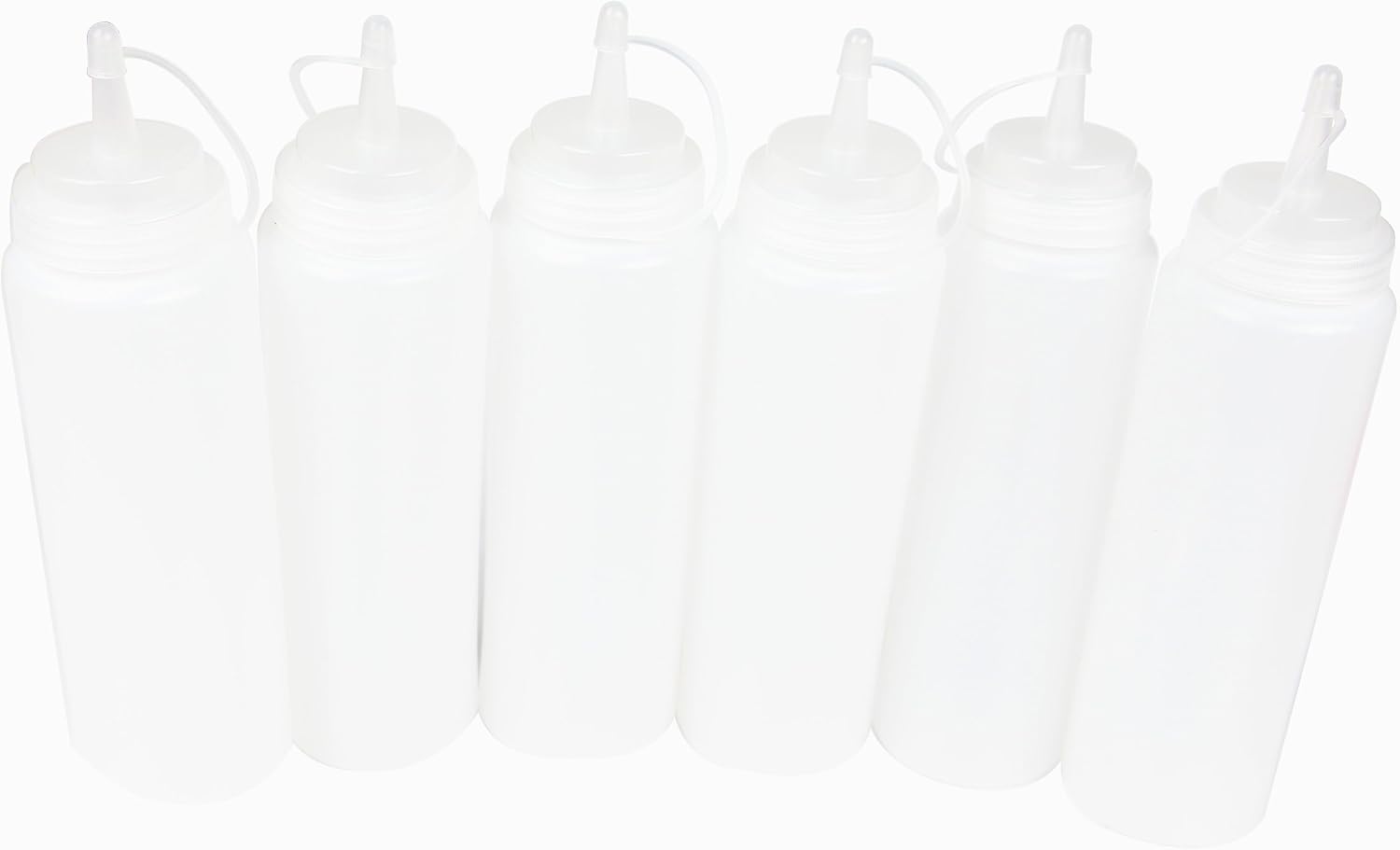 YIER Plastic Condiment Squeeze Bottles Kitchen with Cap Oil Squeeze Bottle Kitchen Plastic Set,16 oz, White - Image 4