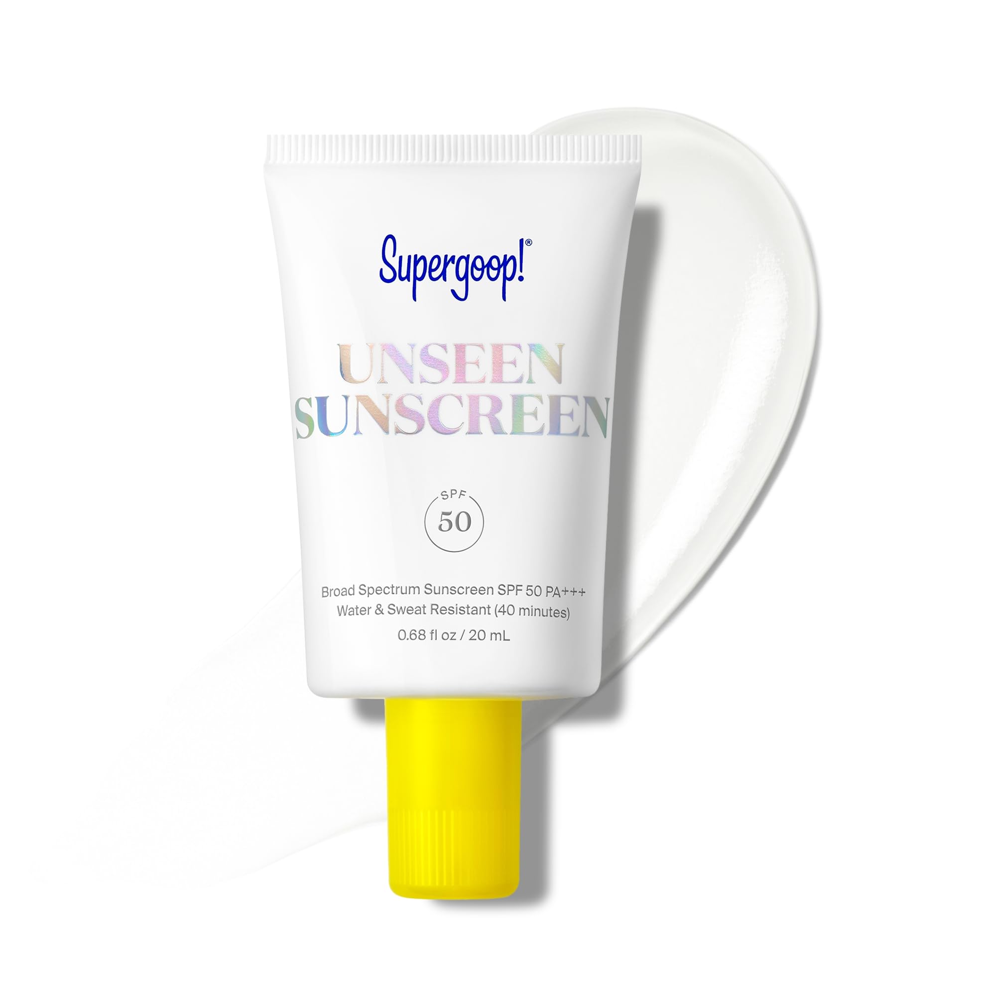 Supergoop! Unseen Sunscreen - SPF 50 - Clear & Invisible Face Sunscreen + Broad Spectrum + Makeup-Gr
