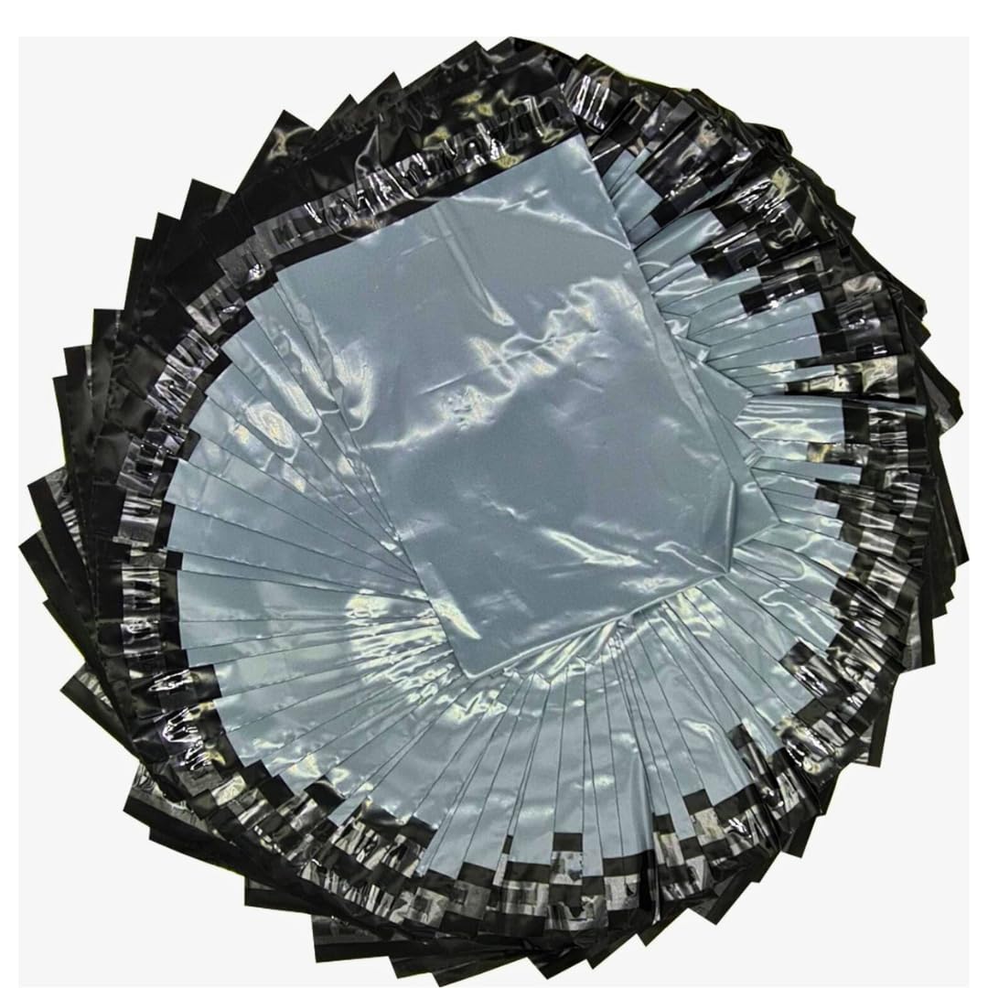 Grey Mailing Bags, 100 Pack, Strong Poly Mailers Waterproof Postage Bags Plastic Envelopes Parcel Bags for Packaging, Postal, Delivery and Shipping (100, 6.5"x9"(165x230mm))