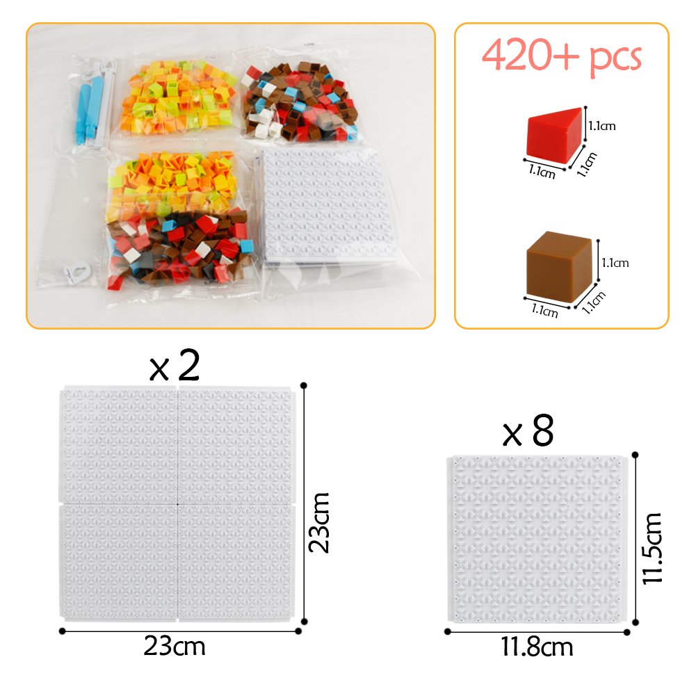 Nuheby Mosaico Bambini Gioco Creativo Bambina Puzzle Blocchi Per Bambini 4 5 6 Anni(Grande 420 PCS)