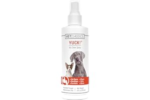 Vet Classics Pet Deterrent Spray for Dogs, Cats - Yuck! No-Chew Training Spray - 8 Fl Oz - Water-Based Formula for Chewing - Helps Stop Furniture, Surfaces, Bandages, Pet Sores Chewing