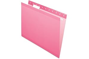 Pendaflex Reinforced Hanging File Folders, Letter Size, Pink, 1/5 Cut, 25/BX (4152 1/5 PIN)