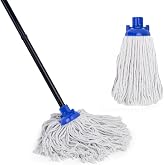 KeFanta Mop for Floor Cleaning,2 Pcs Cotton String Wet Replacement Head | Mops Refill Compatible with Microfiber Cloth Mop &amp; 0.8" Diameter Mops Handle(1 Handle &amp; 2 Heads)