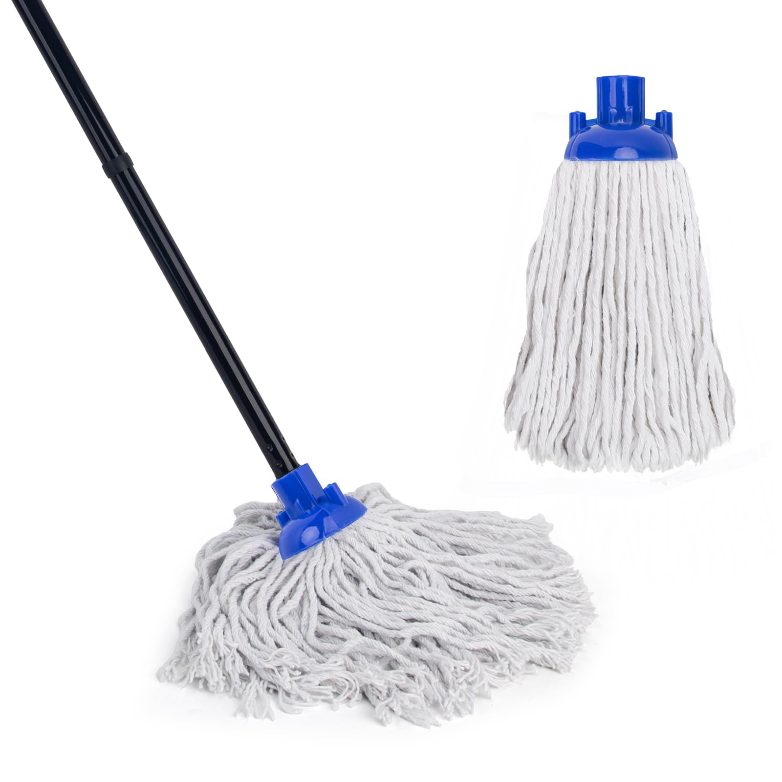 Photo 1 of KeFanta Mop for Floor Cleaning,2 Pcs Cotton String Wet Mops Replacement Head Refill Compatible with Microfiber Cloth Mop & 0.8" Diameter Mop Handle(1 Handle & 2 Mop Heads)