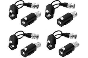 HDView Video Balun, HD-TVI/CVI/AHD/Analog/960H Passive Video Balun Tansceiver for 720P 1080P 3MP 4MP 5MP, HD Video Balun Transmitter (4 Pairs)