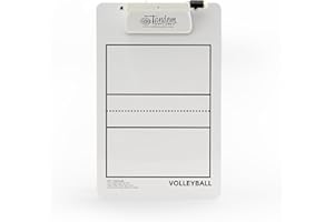 Tandem Sport Volleyball Coaches Deluxe Clipboard - Double Sided Dry Erase Volleyball Coach's Clipboard with Dry Erase Marker - Plan Strategy, Visualize Plays - Volleyball Coaching Supplies