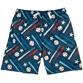 ChalkTalkSPORTS Baseball Swim Trunks | Swim Board Shorts | Youth and Adult Sizes