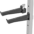 Kipika Safety Spotter Arms for Power Racks with 5/8" or 1" Holes - Heavy Duty Barbell Safety Catches with Rubber Pad - Adjustable and Easy to Install - Set of 2