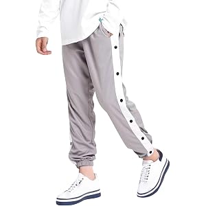 Kids Boys Girls Sweatpants Joggers Tear Away Basketball Pants Split Snap Button Athletic Trousers with Pockets