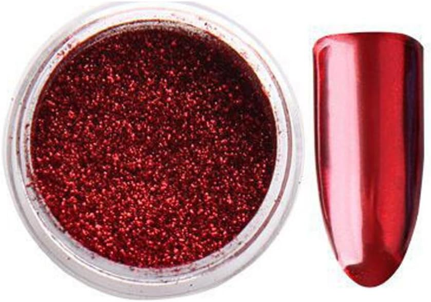 Oksale Women DIY Mirror Powder Effect Chrome Nails Pigment Gel Polish (Red)