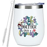 Funny Cruise Gifts Wine Tumbler, 12 oz Tumbler, Insulated Wine Glass Travel Coffee Mug,Cruise and Vacation Essentials Gift for Women Men Friend Girls Trip Bachelorette Party Christmas Halloween
