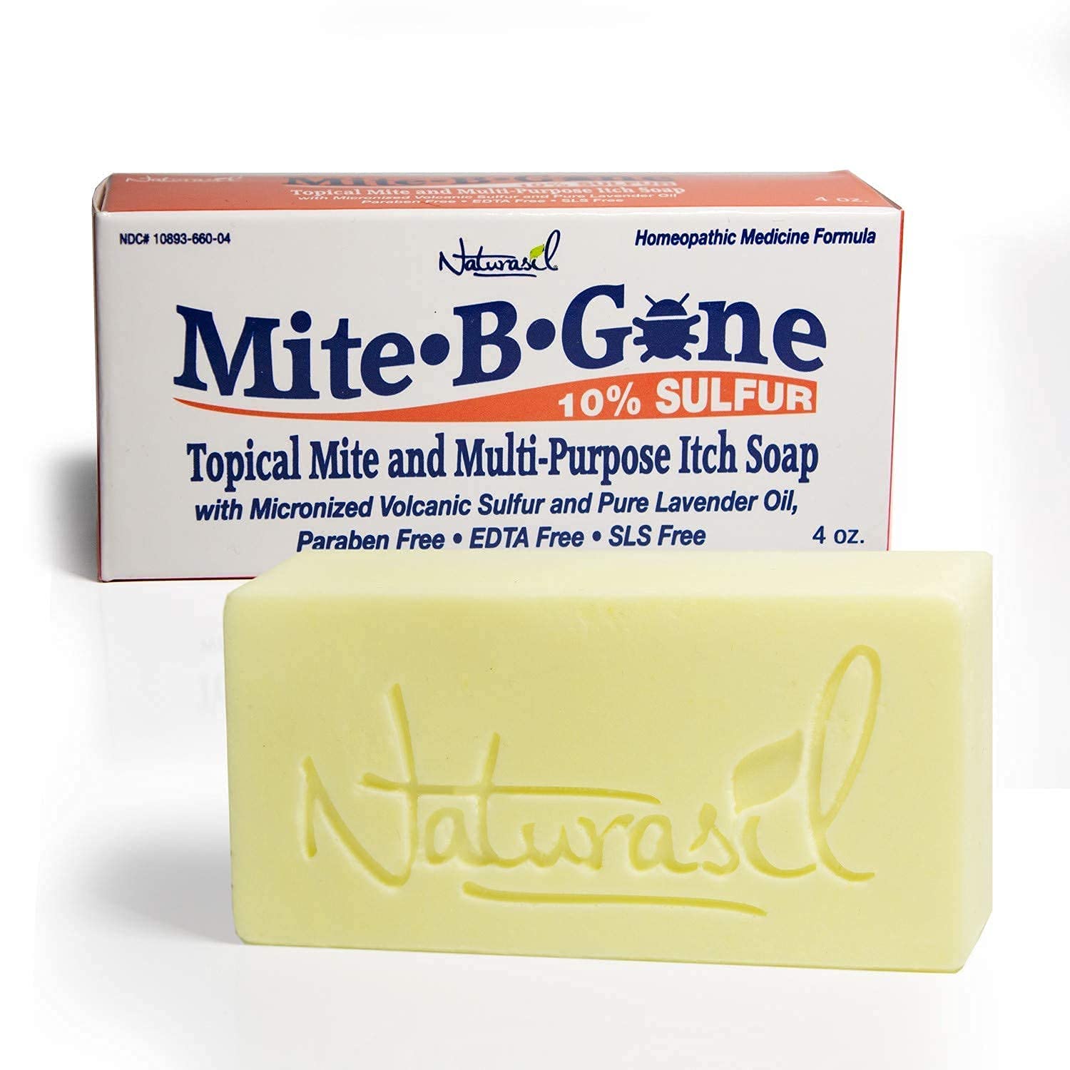 Natural, Calming Itch Relief Pack by Mite-B-Gone - 10% Sulfur Lotion (4oz) + 2 Soaps | Treats Bites, Acne, Itching, Rosacea & Irritation | Safe for Kids & Adults | Fast & Effective for All Skin Types