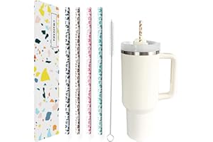 MIYINLA 40oz Replacement Straws 4 Pack | 40oz 30oz Tumbler Leopard Straws, Cheetah Straws, Iced Coffee Straws, 12 Inches Extra Long Straws, 30oz Tumbler Straws, Leopard Drinking Straws, Reusable Straws